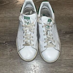 ADIDAS Stan Smith Mens 8.5 White Green Leather Casual Low Top Sneakers